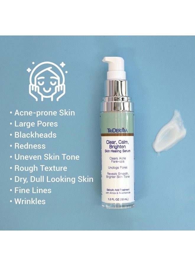 Clear Calm Brighten Skin Serum With 2% Salicylic Acid And Niacinamide Reveals Smoother Brighter More Even Skin Clears Acne Blemishes Blackheads And Unclogs Pores 1 Oz