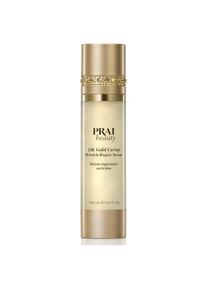 Beauty 24K Gold Caviar Wrinkle Repair Serum For Face Antiaging Serum With Hyaluronic Acid To Plump And Fill In Wrinkles Antiwrinkle Serum With Vitamin C For Brighter Firmer Skin 3.4 Oz