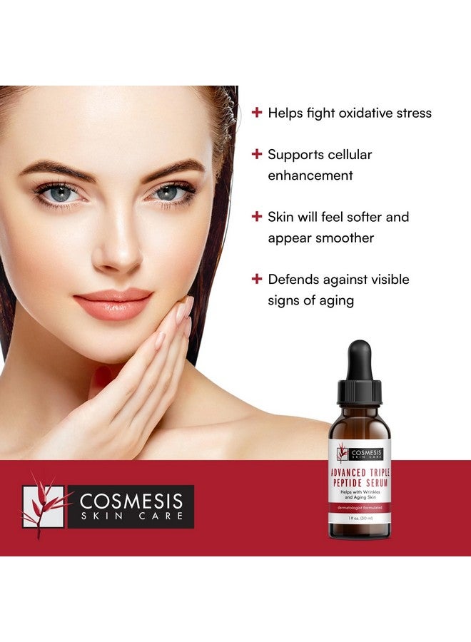 Advanced Triple Peptide Serum Reduce Wrinkles Support Collagen Renewal Defend Against Aging 1Oz Cosmesis