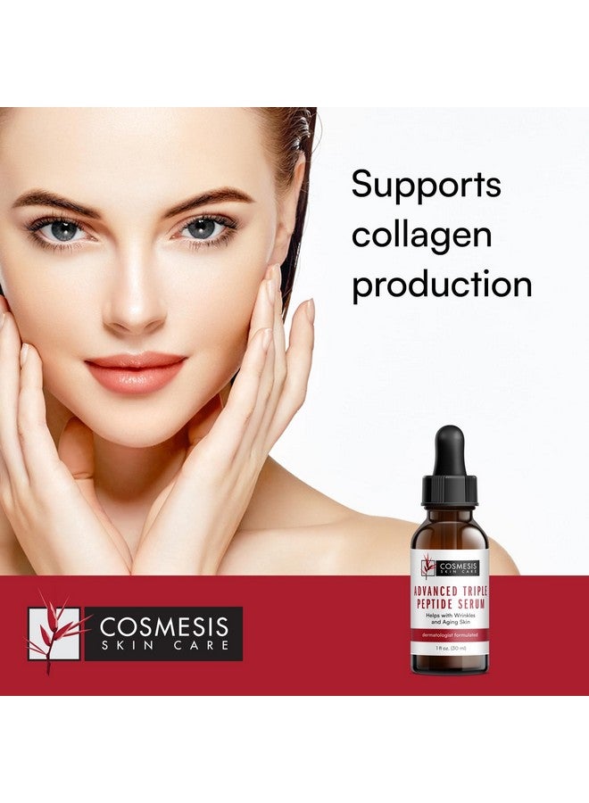 Advanced Triple Peptide Serum Reduce Wrinkles Support Collagen Renewal Defend Against Aging 1Oz Cosmesis
