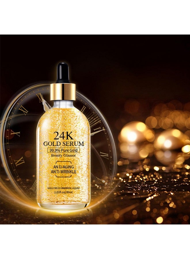 24K Gold Serum For Face 2Pack Skin Tone Even Anti Aging Moisturizer With Vitaminskin Care Glow Collagen Booster Serum Hyaluronic Acid For Dark Spots & Fine Lines 2.02Fl Oz