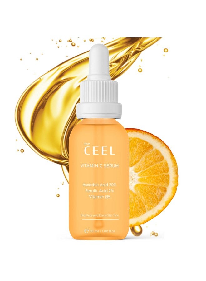 Vitamin C Face Serum Brightening Moisturizing And Anti Aging Serum For Dark Spots Wrinkles Vitamin C Serum For Face With 20% Pure Vitamin C Ferulic Acid And Vitamin B5 1.Fl.Oz(30 Ml)