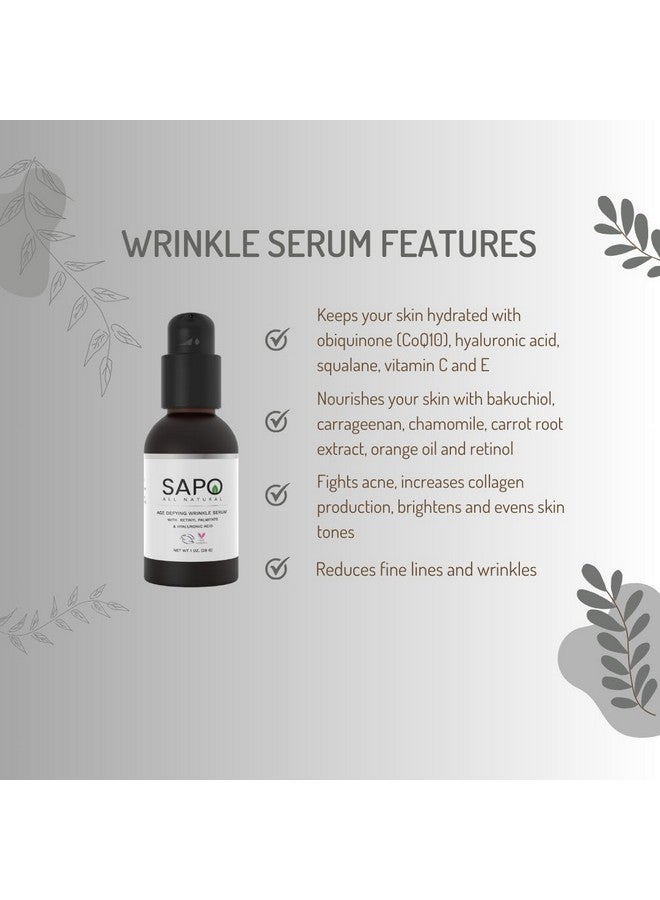 Wrinkle Serum Reduce Wrinkles Softens Your Skin And Smoothes Your Face Made With Retinol Hyaluronic Acid & Vitamin C Nourishing & Moisturizing 1 Fl Oz
