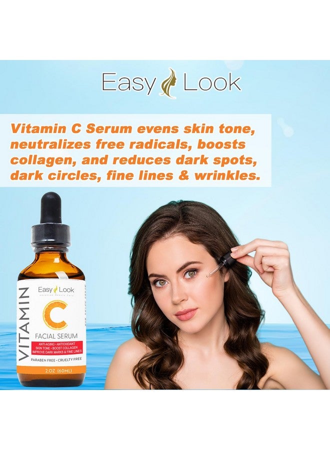 Vitamin C Face Serum Anti Aging Facial Serum With Vitamin C For Dark Spots Even Skin Tone Eye Area Fine Lines & Wrinkles 2 Fl Oz