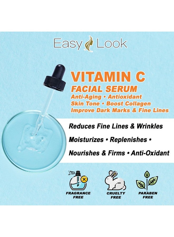 Vitamin C Face Serum Anti Aging Facial Serum With Vitamin C For Dark Spots Even Skin Tone Eye Area Fine Lines & Wrinkles 2 Fl Oz