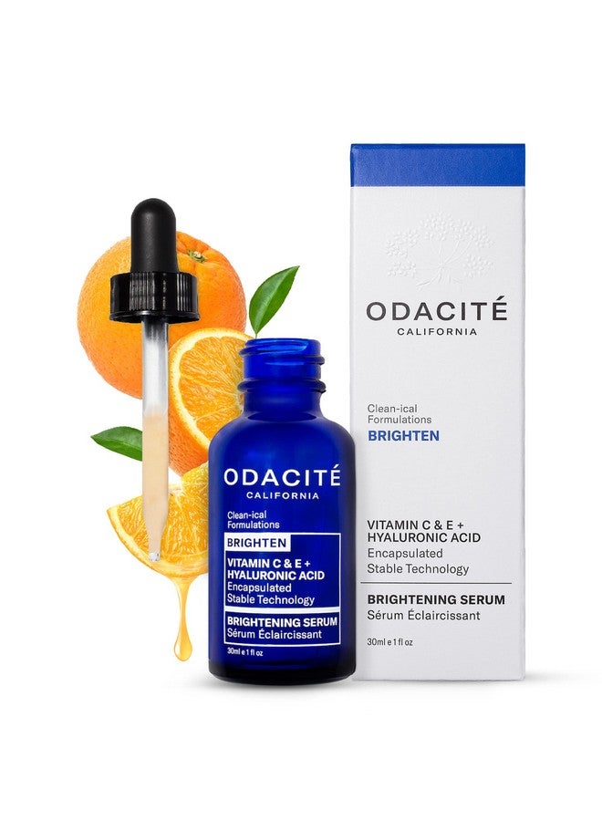 Brightening Vitamin C & Hyaluronic Facial Serum Antiaging Facial Serum Targets Loss Of Firmness & Dark Spots Squalane Vitamin E & Neroli Floral Water For Smooth Skin 1 Fl Oz