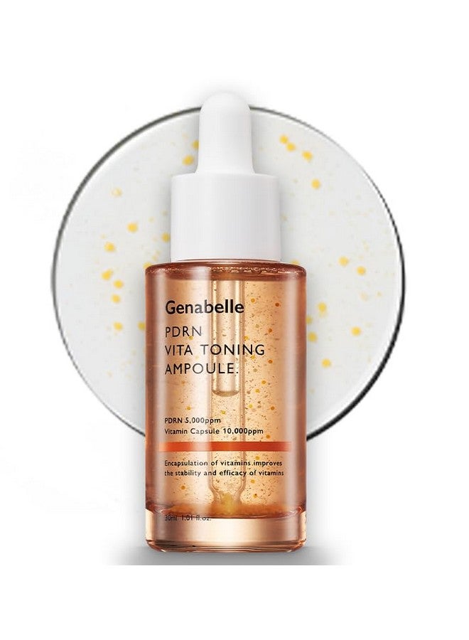Pdrn Vita Toning Ampoule Lightweight Brightening & Toning Ampoule With Vitamin B C E Pdrn Serum For Blemishes Dark Spots Fine Lines And Rough Skin Texture 1.01 Fl Oz