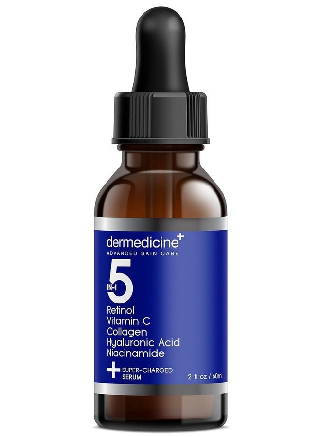 5 In 1 Potent Face Serum With Retinol Vitamin C Collagen Hyaluronic Acid Niacinamide May Help Improve Appearance Of Fine Lines And Reduce Appearance Of Dark Spots 2 Fl Oz / 60 Ml