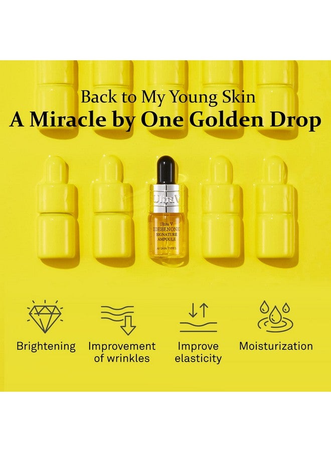 Idebenone Signature Ampoule Anti Aging Antioxidant Serum Peptides Niacinamide Hyaluronic Acid Anti Wrinkle Smoothes Softens Skin 0.27 Fl.Oz 4 Packs 12000Ppm