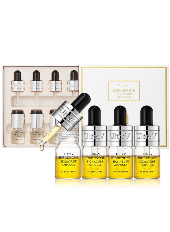 Idebenone Signature Ampoule Anti Aging Antioxidant Serum Peptides Niacinamide Hyaluronic Acid Anti Wrinkle Smoothes Softens Skin 0.27 Fl.Oz 4 Packs 12000Ppm
