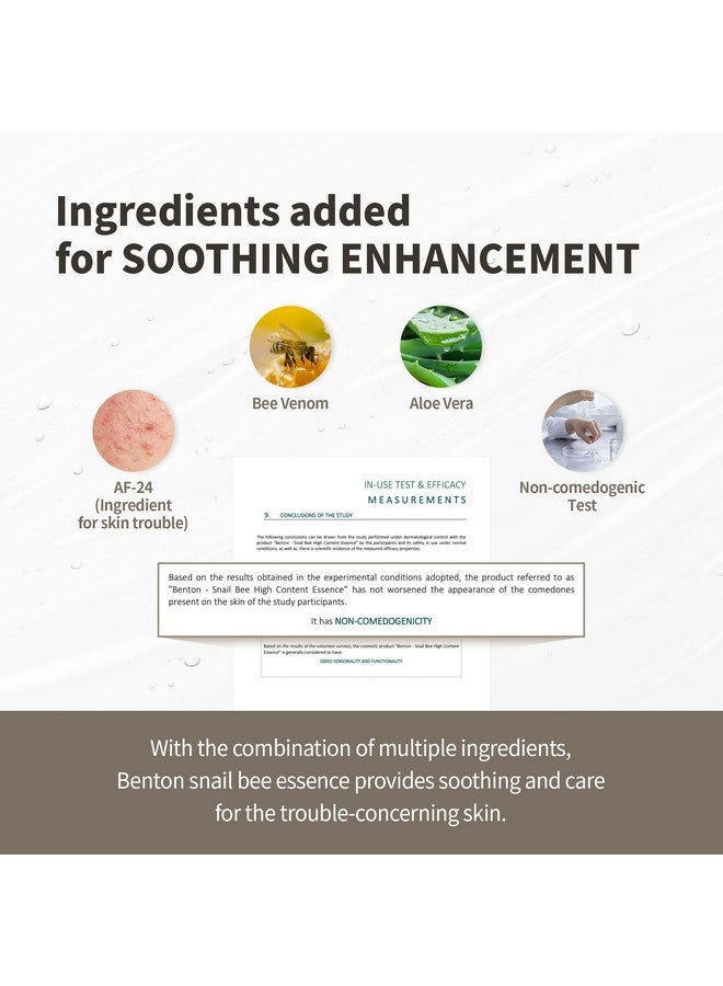 Snail Bee High Content Essence 100Ml (3.38 Fl Oz.) Snail Mucin Essence With Niacinamide & Bee Venom Korean Skin Care Face Moisturizer For Women & Men With Combination Oily Skin