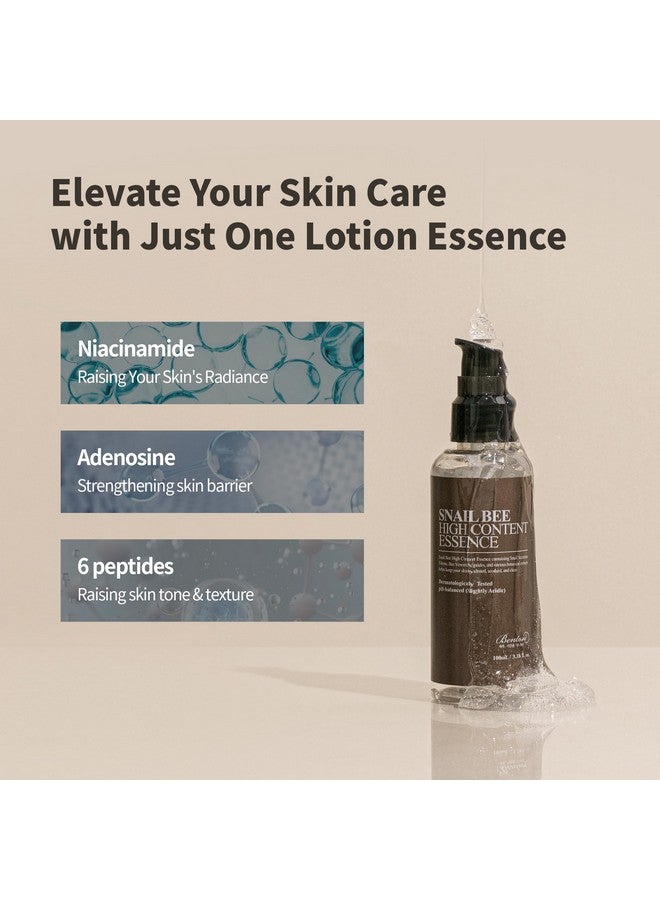Snail Bee High Content Essence 100Ml (3.38 Fl Oz.) Snail Mucin Essence With Niacinamide & Bee Venom Korean Skin Care Face Moisturizer For Women & Men With Combination Oily Skin