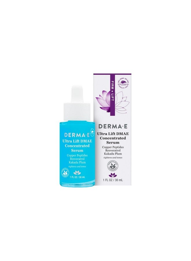 Derma E Ultra Lift Dmae Concentrated Serum All Natural Skin Firming Serum Hydrating Serum With Copper Peptides And Resveratrol Concentrated Facial Skin Care Serum 1Oz