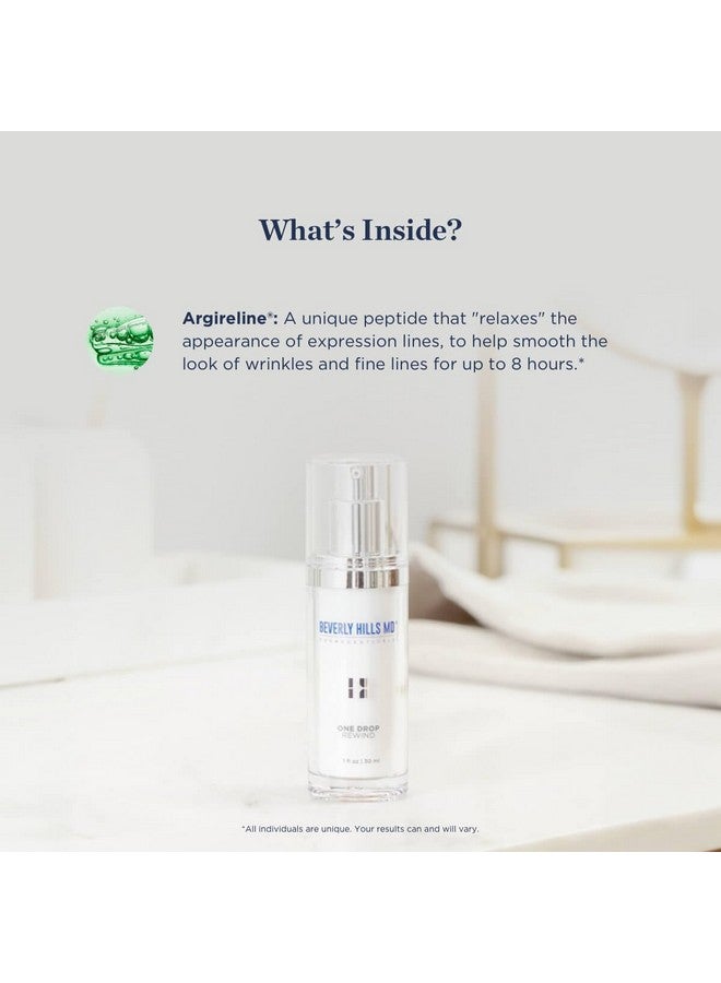 One Drop Rewind For Aging Skin Tightening Serum For Instant Smooth Skin Appearance Up To 8 Hours Target Fine Lines Wrinkles Crows Feet Smile & Frown Lines W/Argireline