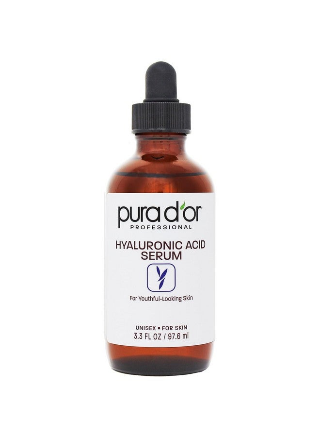 3.3 Oz Hyaluronic Acid Serum For Deep Hydration Antiaging Plumping & Moisturizing Formula For Smooth Supple Skin Natural Skincare Boost Fine Lines & Wrinkle Reducer Travel Size