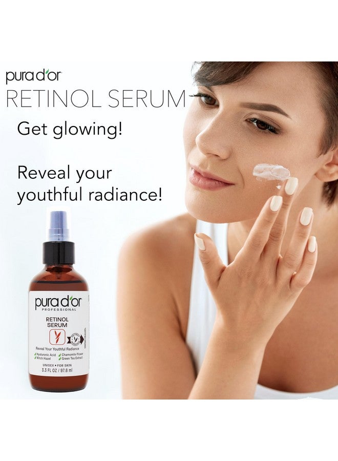 3.3 Oz Retinol Serum Advanced Skin Care Formula Antiaging Wrinkle Reducer For Radiant Skin Natural Vitamin A & Collagen Booster Fine Lines Treatment Travel Size