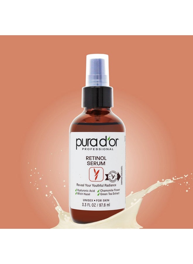 3.3 Oz Retinol Serum Advanced Skin Care Formula Antiaging Wrinkle Reducer For Radiant Skin Natural Vitamin A & Collagen Booster Fine Lines Treatment Travel Size