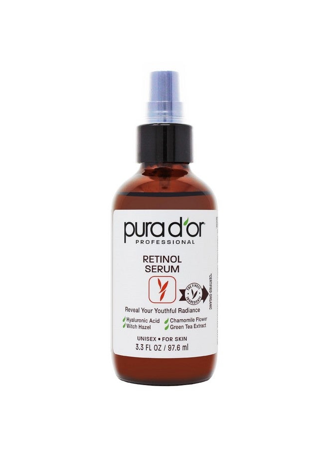 3.3 Oz Retinol Serum Advanced Skin Care Formula Antiaging Wrinkle Reducer For Radiant Skin Natural Vitamin A & Collagen Booster Fine Lines Treatment Travel Size