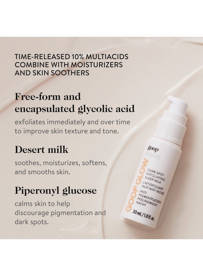 Beauty Sleep Milk Serum Face Exfoliator & Moisturizer To Smooth Uneven Texture Wrinkles & Pores Glycolic Acid & Hyaluronic Serum Dark Spot Corrector Paraben & Silicone Free 1 Fl Oz