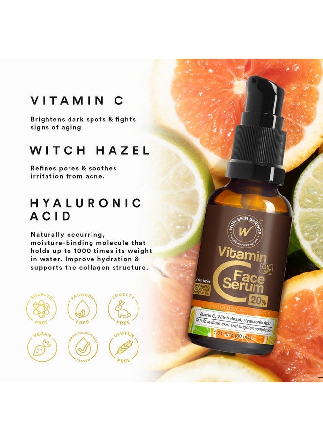 Vitamin C Serum For Face With Hyaluronic Acid Vitamin C Face Serum Women & Men Dry Skin Brightening Serum Vitamin C & Hyaluronic Acid Serum Face Antiaging Vit C Facial Serum