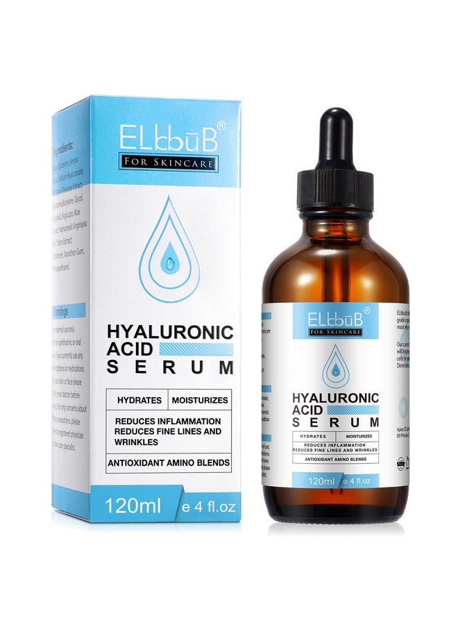 Hyaluronic Acid Serum For Face 120Ml Antiaging Moisturizing Wrinkle Serum For Erasing Fine Lines And Wrinkles Soft Hydrating Easy Absorption Anti Aging Serum