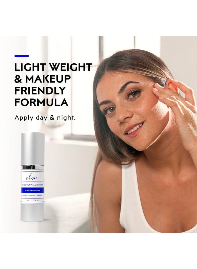 Hyaluronic Acid Serum For Face & Neck Revitalizing Daily Facial Serum Vitamin C And Hyaluronic Acid E & Jojoba Oil Promotes Deep Hydration & Collagen Production Suitable For All Skin Types