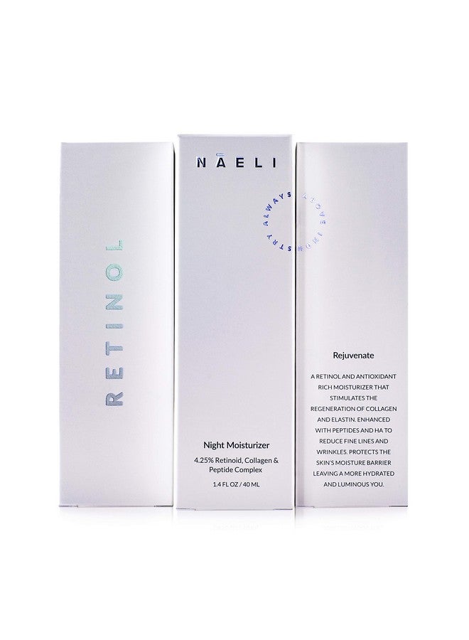 Retinoid Cream 4.25% Retinol Night Moisturizer For Face & Neck With Collagen Peptides & Hyaluronic Acid Anti Aging Wrinkle Cream Improves Skin Tone & Texture 1.4 Oz (Pack Of 2)