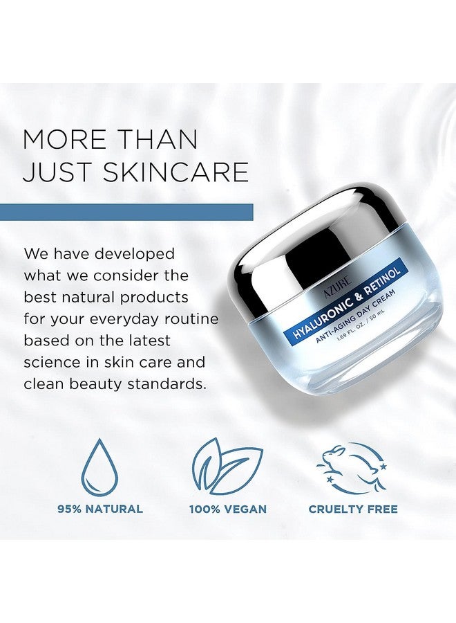 Hyaluronic Acid & Retinol Day/Night Cream Value Set Rejuvenating Anti Aging & Hydrating Face Moisturizer Reduces Wrinkles & Evens Dark Spots Vegan Skin Care Made In Korea 2X1.69Fl.Oz By Azure