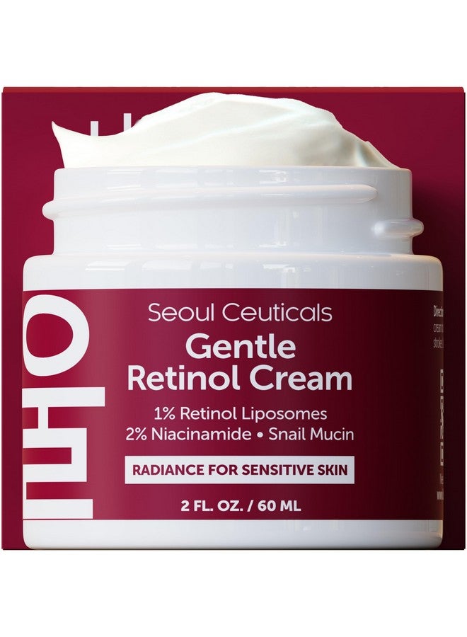 1% Korean Retinol Night Cream 97.5% Snail Mucin + 2% Niacinamide Moisturizer For Face Gentle K Beauty For Sensitive Skin 2Oz