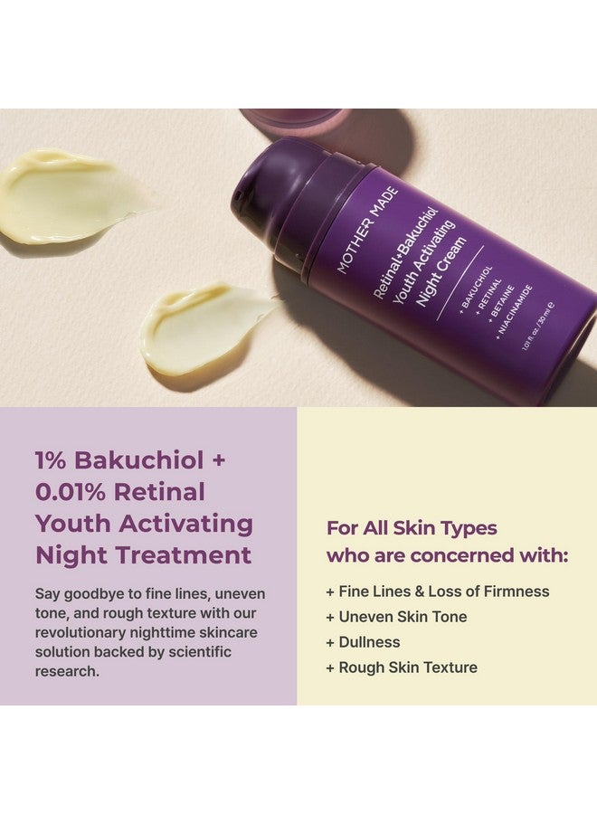 Retinol Bakuchiol Night Cream 1 Fl Oz Korean Retinal Face Cream To Firm Skin Reduce Wrinkles Fine Lines Signs Of Aging Antiaging Smoothing Korean Skincare