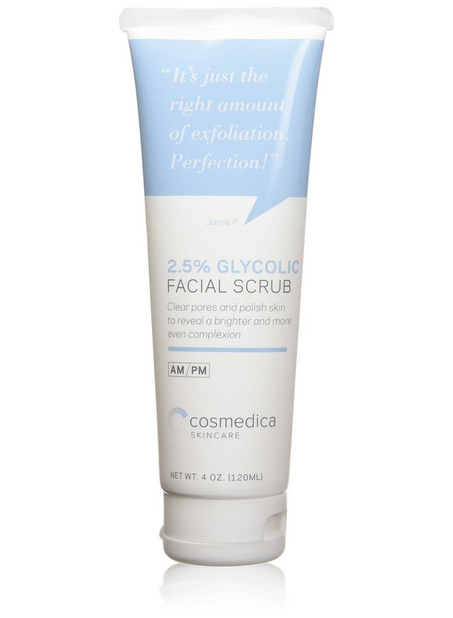 Glycolic Acid 2.5% Facial Scrub Resurfacing Exfoliatiing Face Wash To Remove Dull Aging Cells And Impurities Reveal A Youthful Refreshed Complexion With Active 2.5% Glycolic Acid Formulation 4Oz