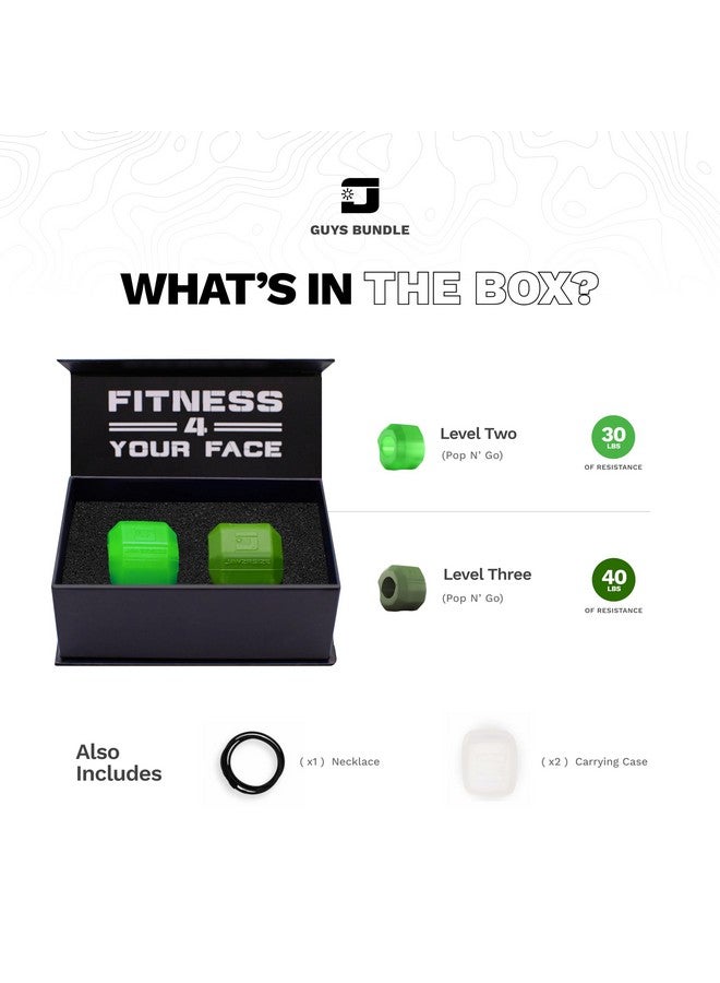 Pop N Go And Custom Fit Jaw Enhancer Bundles Jaw Face And Neck Exerciser And Toner