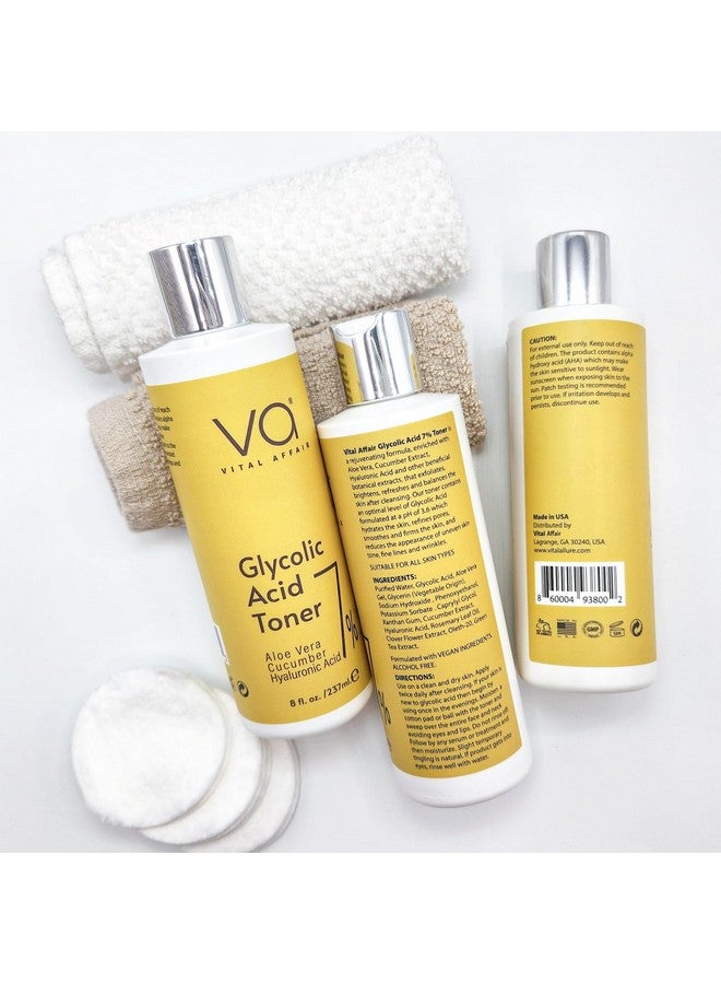 Glycolic Acid Toner For Face Age Defying Pore Minimizer For Face Exfoliating Toner With Aloe Vera Cucumber Hyaluronic Acid Aha Toner Alcohol Free Tonerfor All Skin Typesby Vital Affair.