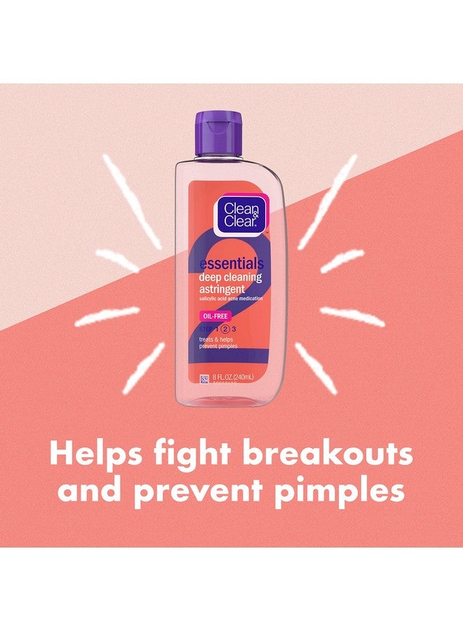 Essentials Oilfree Deep Cleaning Facial Astringent With Salicylic Acid Acne Medication For All Skin Types 8 Fl. Oz