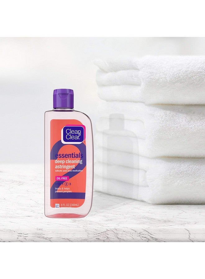 Essentials Oilfree Deep Cleaning Facial Astringent With Salicylic Acid Acne Medication For All Skin Types 8 Fl. Oz