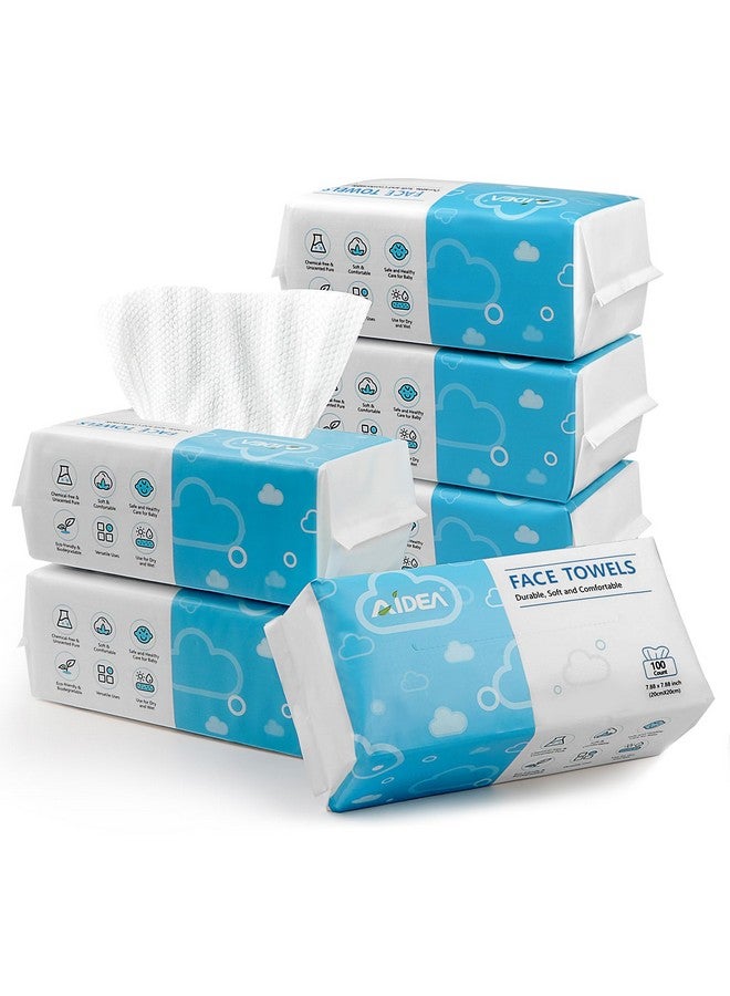 Aldea Disposable Face Towels600Ct Biodegradable Clean Facial Towels Clean Facial Wipes For Sensitive Skin Face Towelettes For Makeup Removing Facial Cleansing Travel Gift Dry Wipes Face Cloths