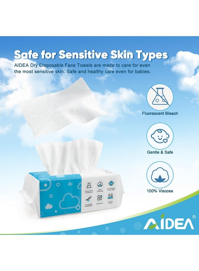 Aldea Disposable Face Towels600Ct Biodegradable Clean Facial Towels Clean Facial Wipes For Sensitive Skin Face Towelettes For Makeup Removing Facial Cleansing Travel Gift Dry Wipes Face Cloths