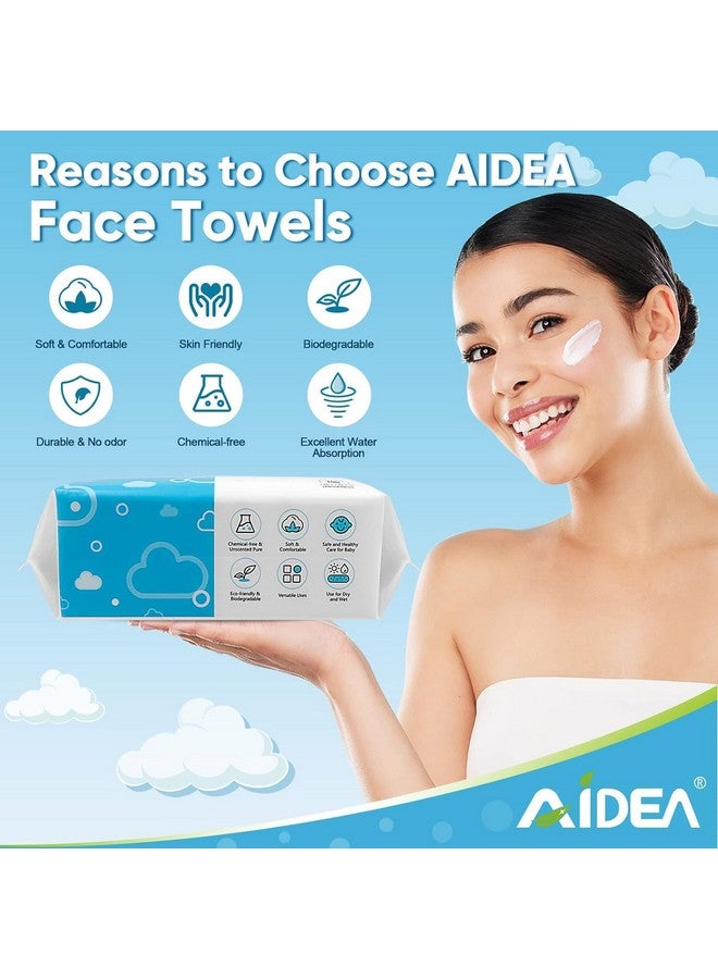 Aldea Disposable Face Towels600Ct Biodegradable Clean Facial Towels Clean Facial Wipes For Sensitive Skin Face Towelettes For Makeup Removing Facial Cleansing Travel Gift Dry Wipes Face Cloths