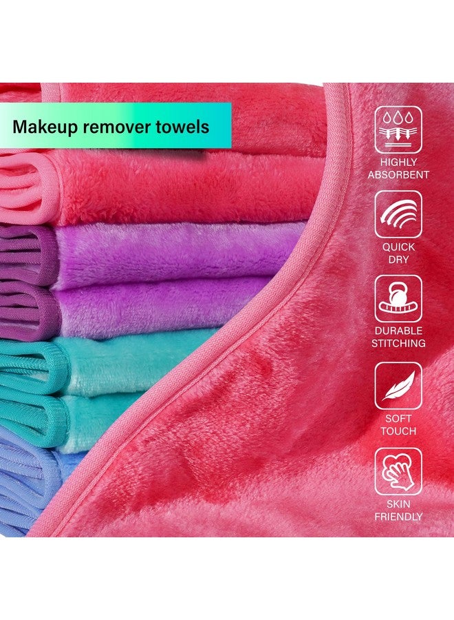 Makeup Remover Cloths 8 Packs Makeup Remover Towels Reusable Face Wash Cloth Soft Makeup Remover Microfiber Face Cloth For Women