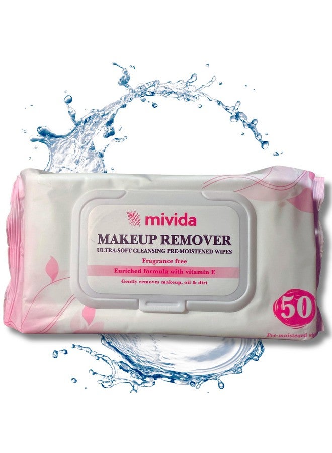 Makeup Remover Wipes Hypoallergenic Facial Cleansing Make Up Remover Face Wipes With Vitamin E Fragrance Free Alcohol Free Wipes 50 Count