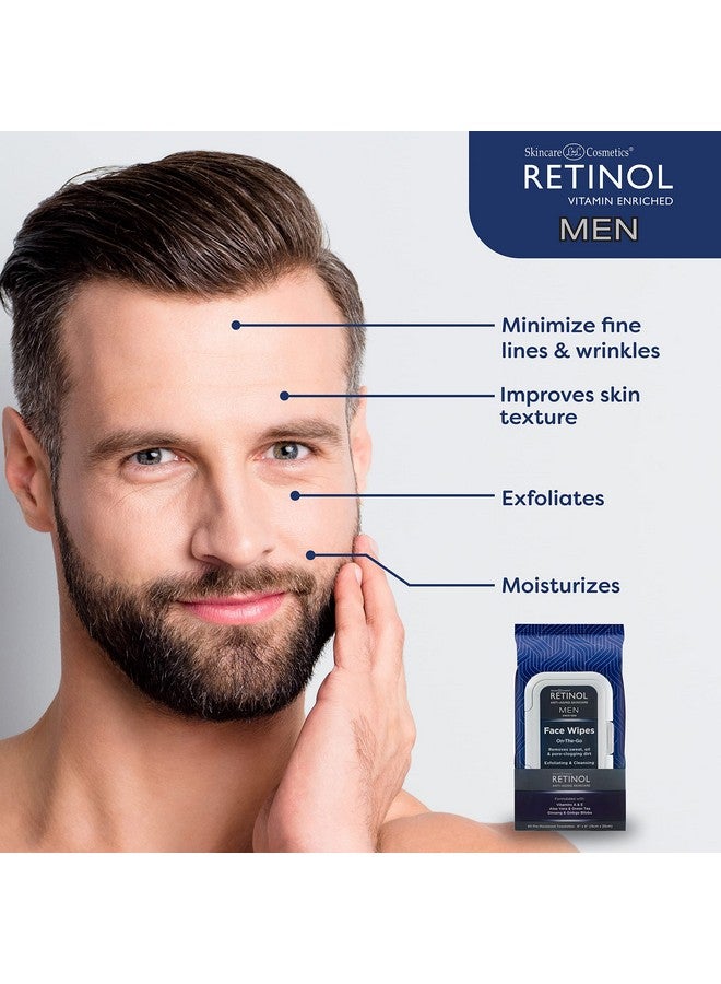 Men Facial Wipes Antiaging Cleansing Towelettes Quickly Cleanse Face From Sweat Oil And Poreclogging Dirt Without Any Heavy Residue