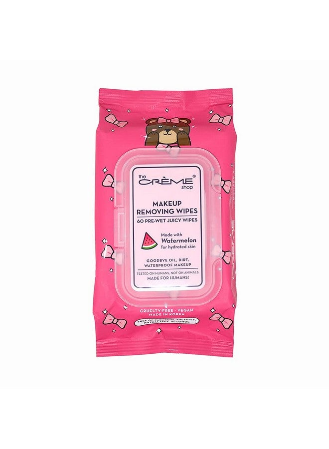 Makeup Removing Wipes Made With Watermelon For Hydrated Skin (60 Prewet Juicy Wipes)