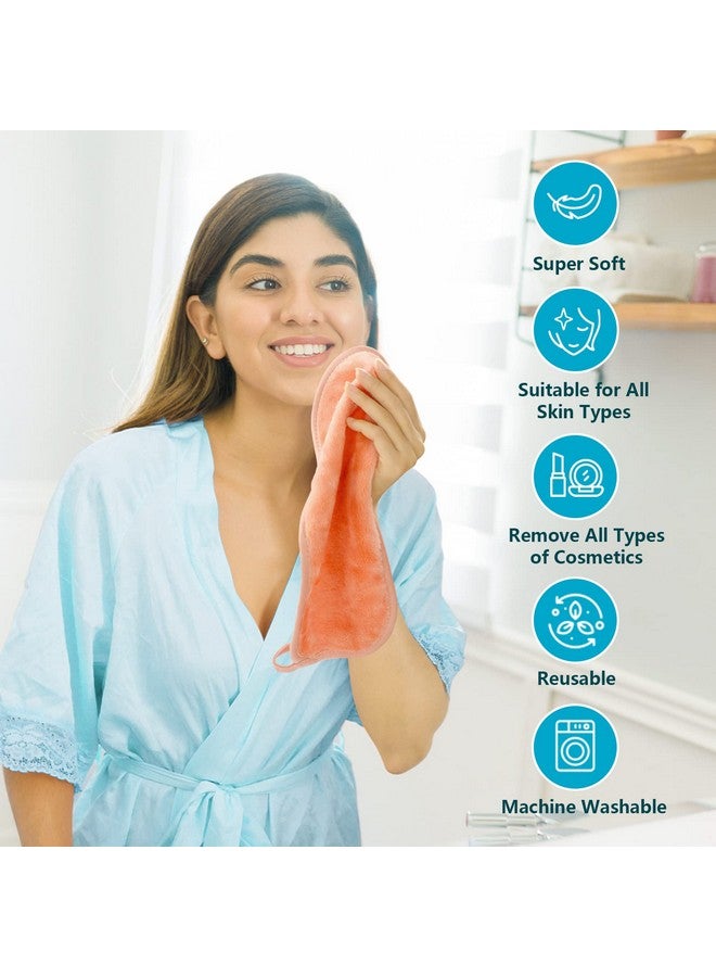 Makeup Remover Cloths 12 Packs Makeup Removal Face Cleansing Cloth Reusable Microfiber Facial Cleansing Towels Remove Instantly Dirt With Just Water 12 X 6 In 6 Colors
