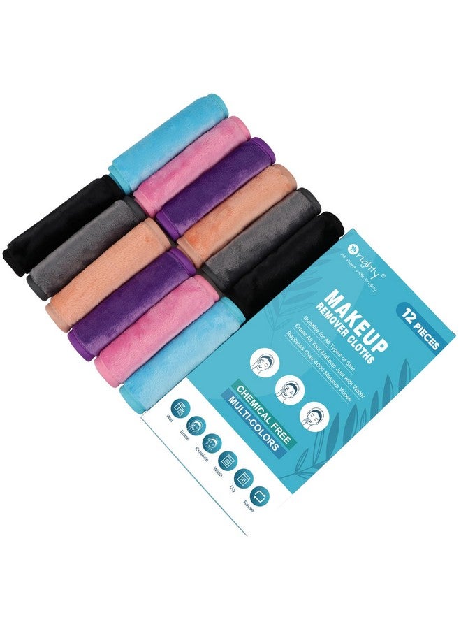 Makeup Remover Cloths 12 Packs Makeup Removal Face Cleansing Cloth Reusable Microfiber Facial Cleansing Towels Remove Instantly Dirt With Just Water 12 X 6 In 6 Colors