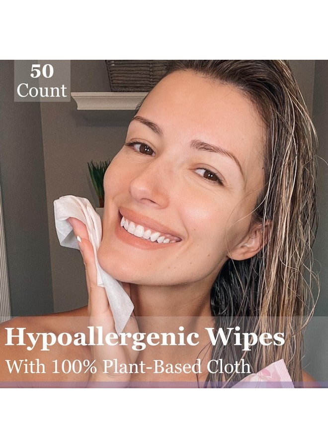 Hypoallergenic Makeup Remover Wipes 2 Pack Of 25 Count Facial Cleansing Makeup Remover Face Wipes With Hyaluronic Acid Fragrance Free Alcohol Free Wipes Total 50 Count