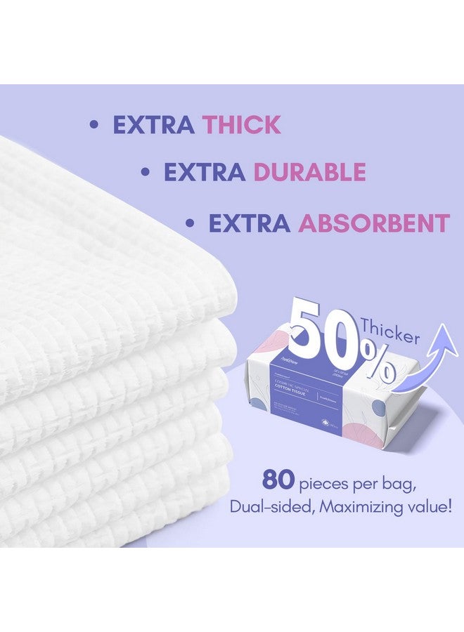 Clean Towel Thick & Absorbent Cotton Face Tissue Biodegradable Disposable Dry Wipes For Facial Cleansing & Makeup Removing