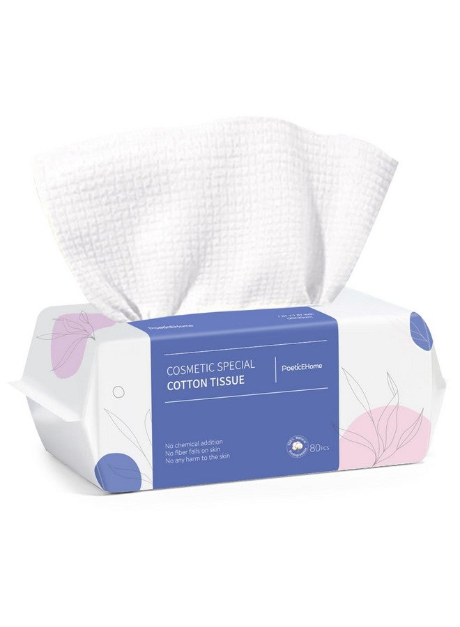 Clean Towel Thick & Absorbent Cotton Face Tissue Biodegradable Disposable Dry Wipes For Facial Cleansing & Makeup Removing