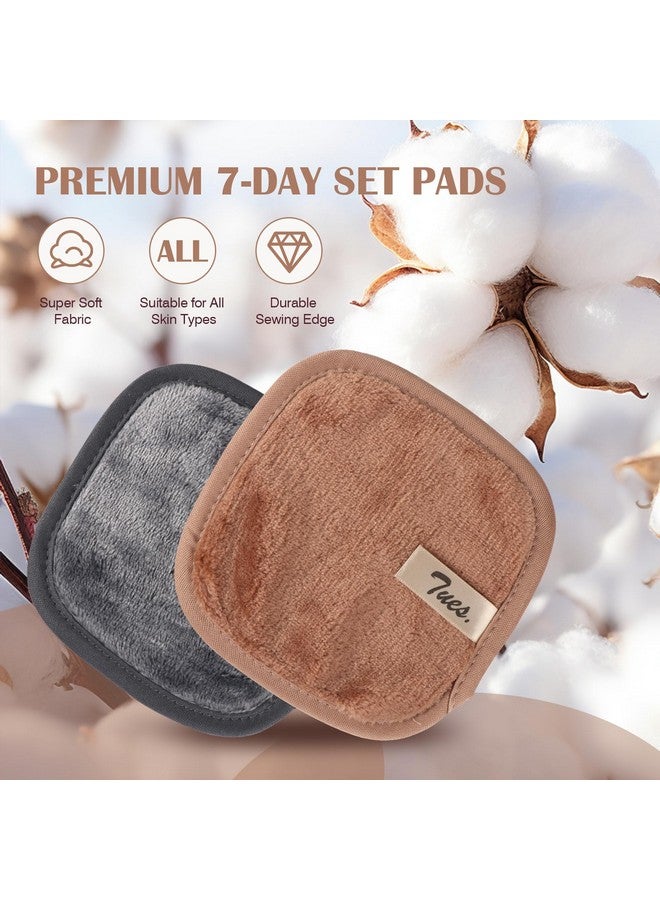 Makeup Remover Cloths 7Day Set Premium & Reusable Makeup Remover Pads Erase Makeup With Just Water Makeup Set For Eyes Lips Foundation And More Ideal Choice For Women (Neutrals)