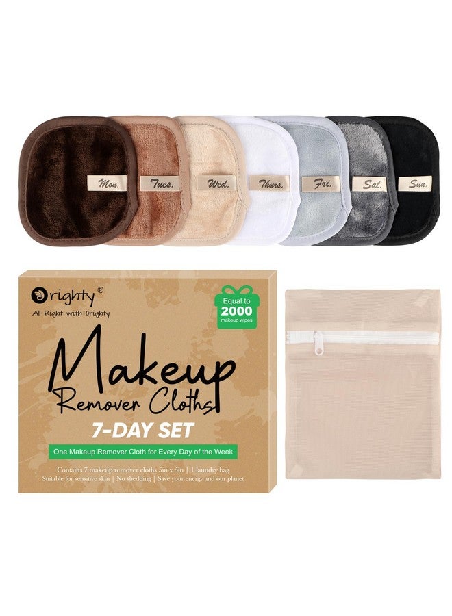 Makeup Remover Cloths 7Day Set Premium & Reusable Makeup Remover Pads Erase Makeup With Just Water Makeup Set For Eyes Lips Foundation And More Ideal Choice For Women (Neutrals)
