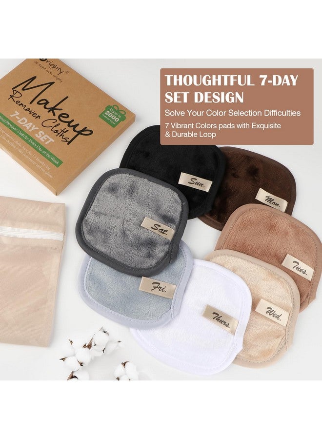 Makeup Remover Cloths 7Day Set Premium & Reusable Makeup Remover Pads Erase Makeup With Just Water Makeup Set For Eyes Lips Foundation And More Ideal Choice For Women (Neutrals)